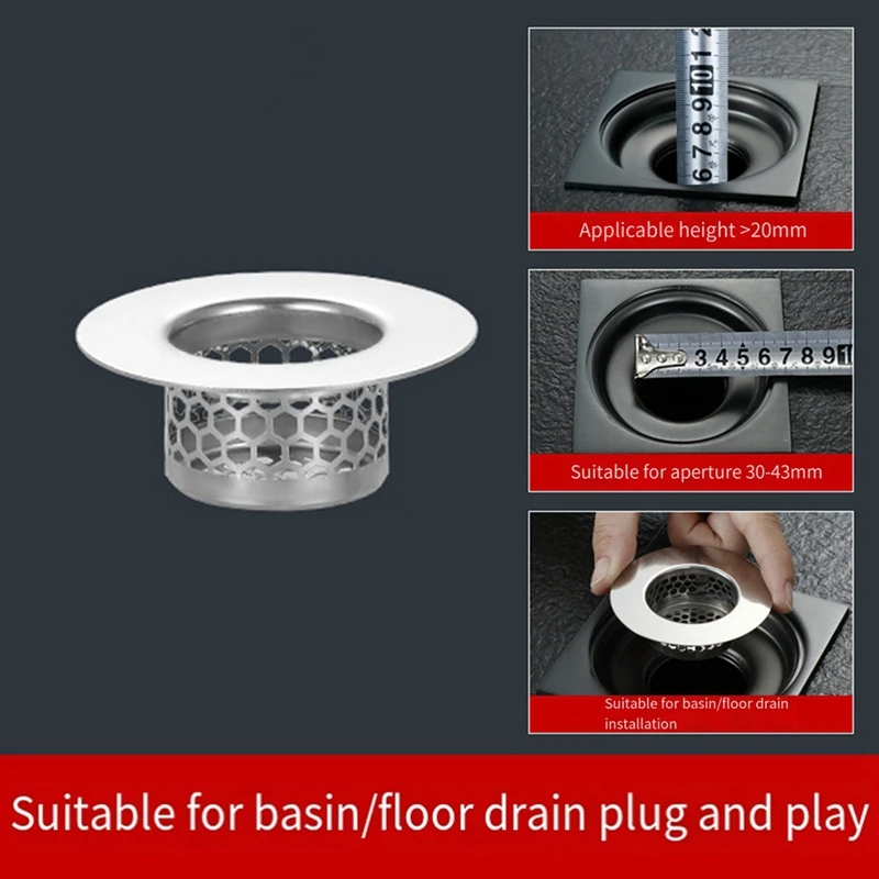 LICE-Bathtub Drain Cover, Bathroom Sink Strainer, Drain Hair Catcher For Bathtub Laundry Utility Sink, (3-Pack)