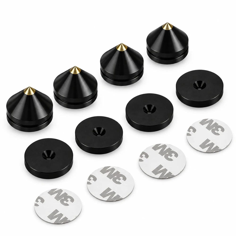 4PCS 4Sets Speaker Stand Feet Foot Pad Aluminium Alloy Metal Spikes Cone Floor Foot Nail M23*20
