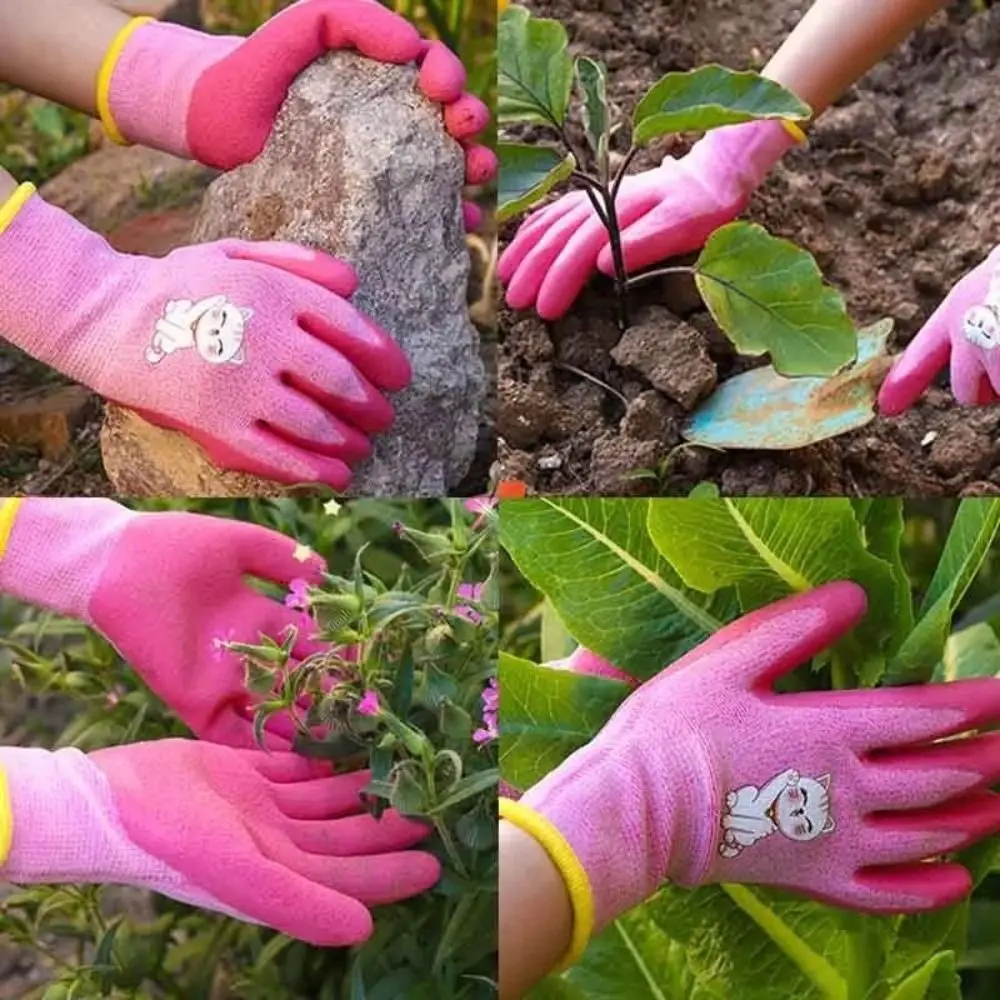 

Portable Waterproof Work Gloves Breathable Cartoon Garden Work Gloves Non-Slip Children Safety Gloves