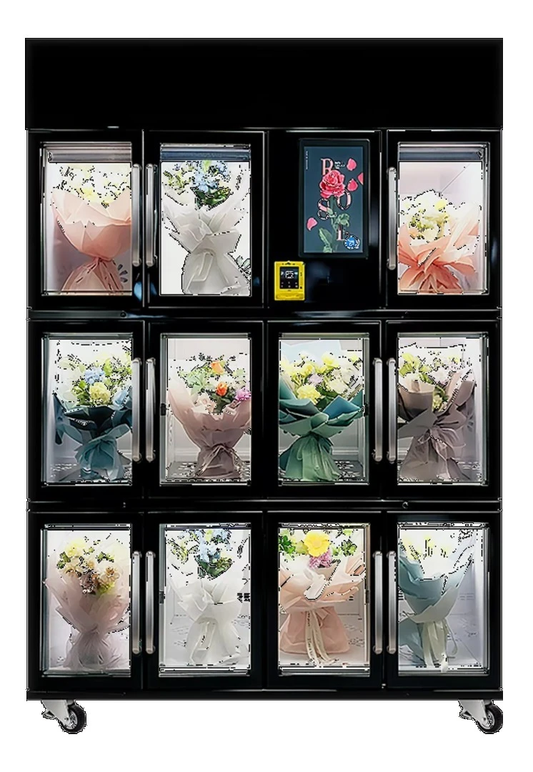 FOODLINE Mini Cooling Flower Vending Machine Small Capacity Locker Unmanned Bouquet Vending Device for City Florist Shop