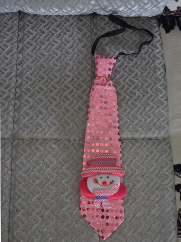 1pcs LED Glow Light Blinkjing  Tie Tree Novelty Necktie Red Santa Claus Snowman Elk Neck         Christmas Decoration