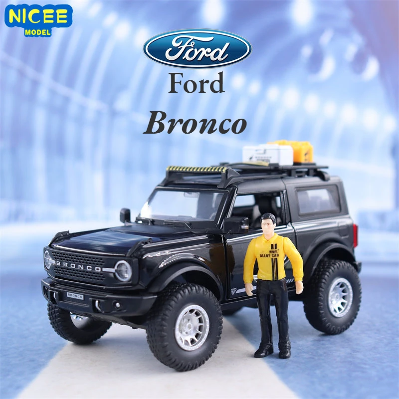 1:32 Ford Bronco Off-road vehicle Simulation Diecast Metal Alloy Model car Sound Light Pull Back Collection Kids Toy Gifts X32