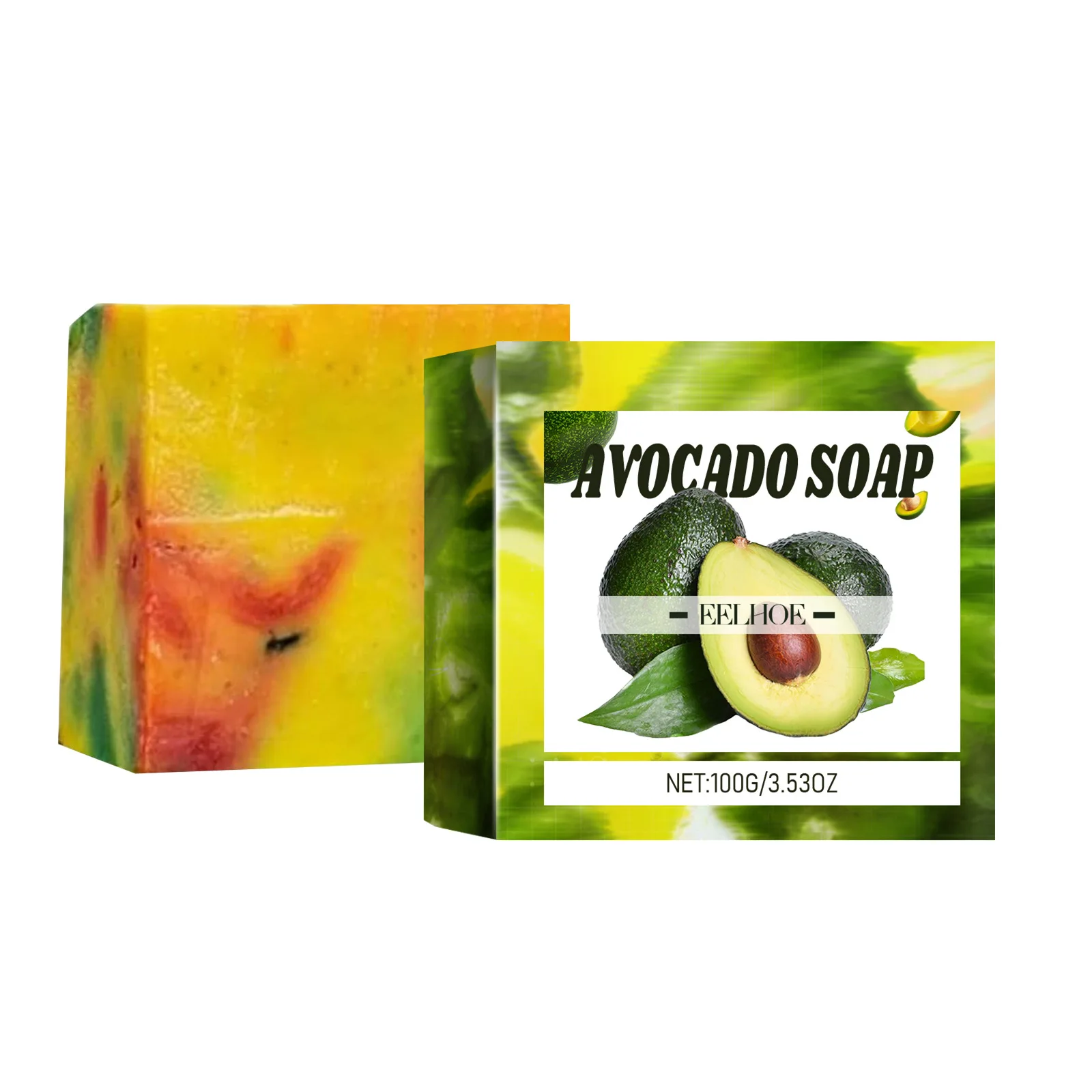 Avocado Handmade Soap Bar Refreshing Fragrance Oil Control Tender Skin Glow Smooth Skin Moisturizing Anti Dryness Bath Soap Bar