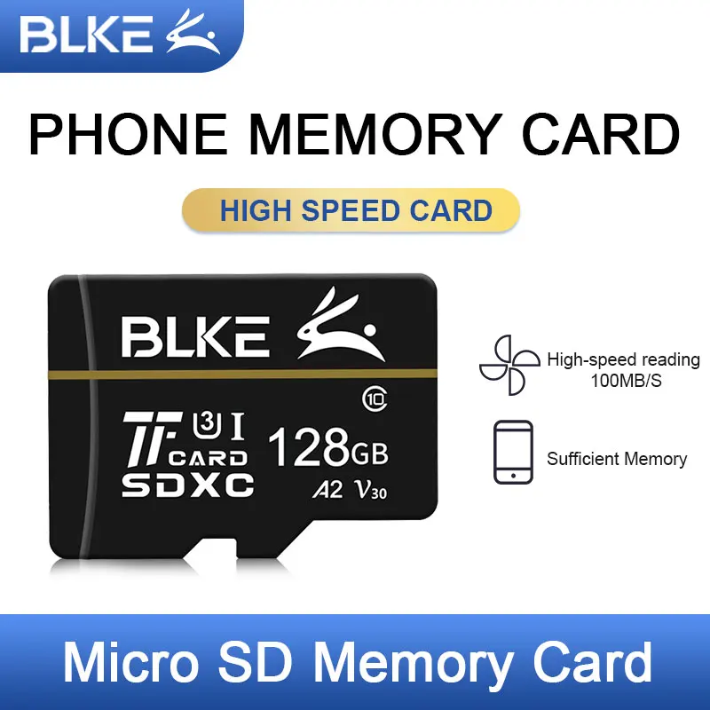 BLKE-Carte mémoire mobile haute vitesse, carte TF, stockage adapté pour Huawei Honor OPPO VIcalculator Redmi Samsung Micro SD