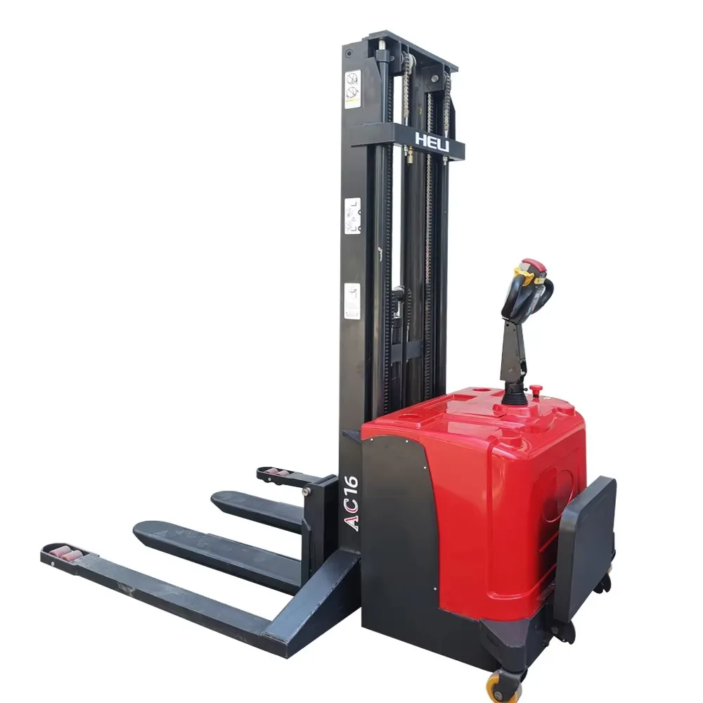 For 2 Ton 4 Meters Lifting Semi Electric Pallet Stacker Walking Type Electric Stacking Truck Forklift