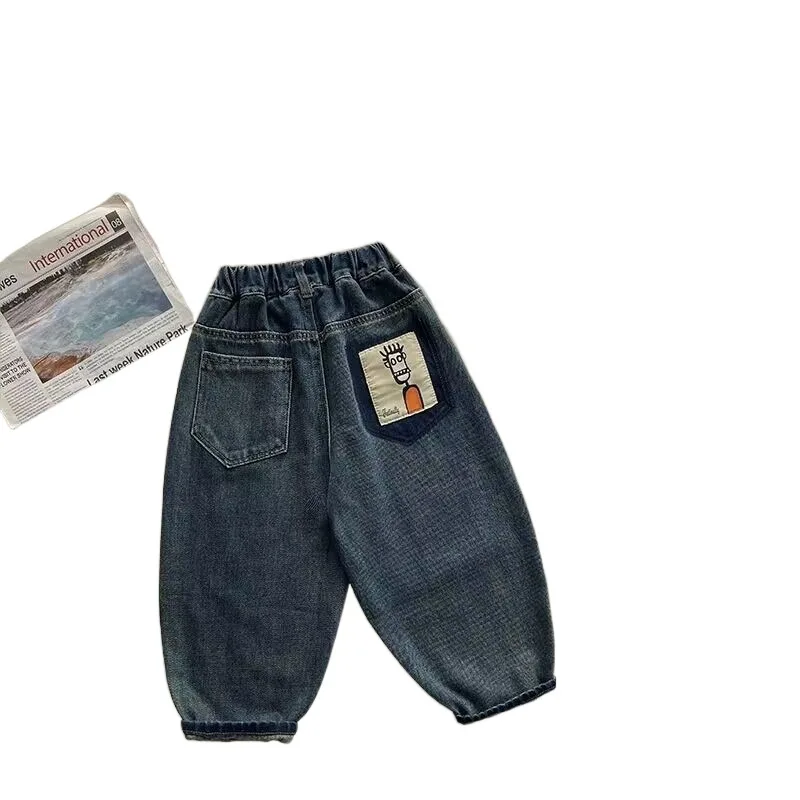 Boys Jean Pants Long Trousers Denim 2024 Stylish Spring Autumn Baby's Kids Teenagers High Quality School Children's Clothing