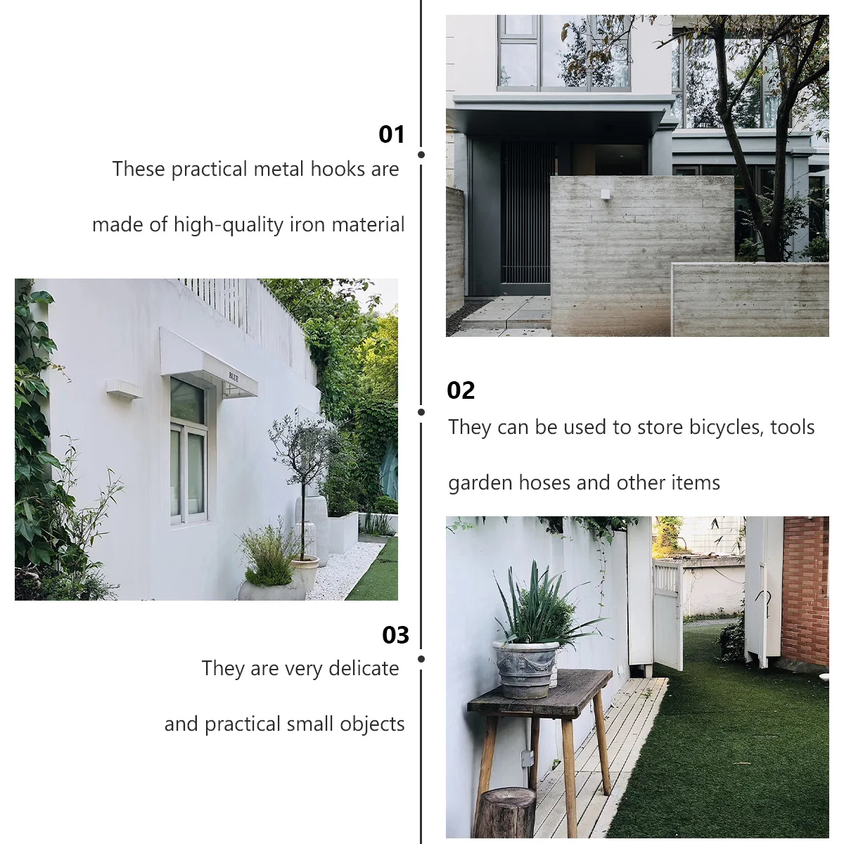 

6 шт. металлические подвесные крючки, сверхмощный настенный крючок, органайзер для хранения в гараже, держатель для инструментов, устойчивая к ржавчине высокопрочная сталь