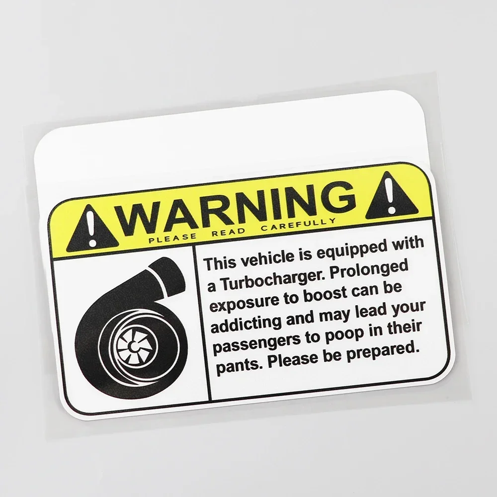 Car Sticker Funny Warning Sign Turbo Boost Decal PVC  15.2CM×8.6CM