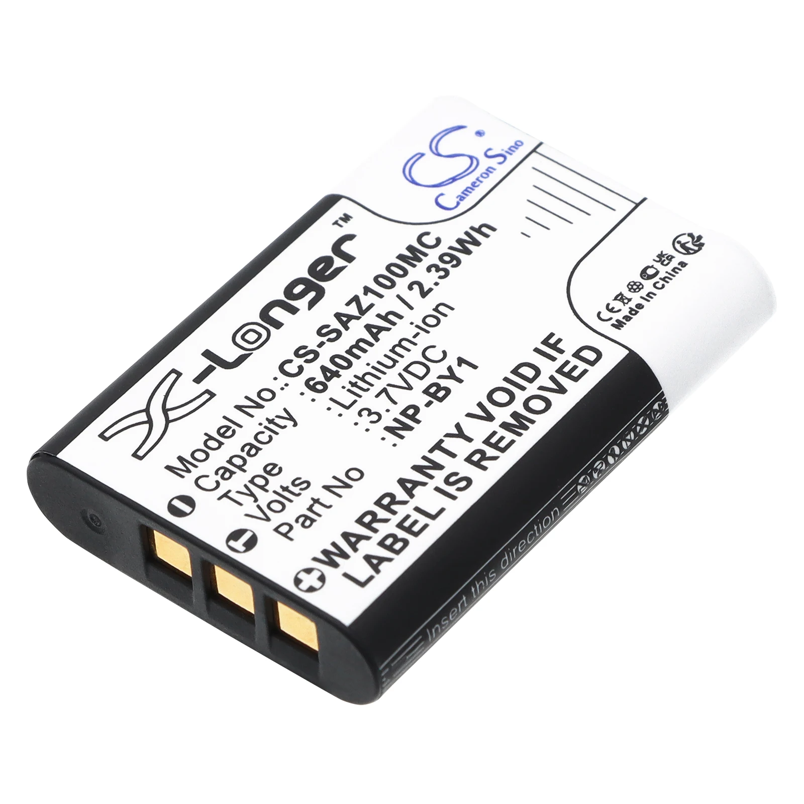Li-ion Camera Battery for Sony, 3.7V, 640mAh , Compatible Models: Action Cam Mini AZ1, Cyber-shot DSC-HX50, Cyber-shot DSC-HX50V
