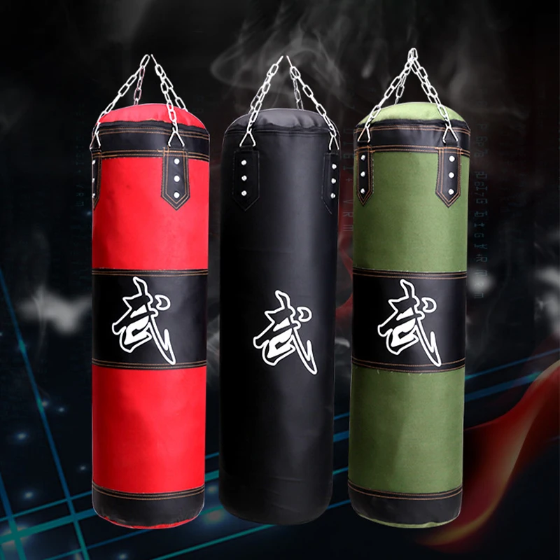 60cm 80cm Empty Boxing Sandbag Fitness Hook Hanging Kick Punching Bag Boxing Training Fight Karate Punch Muay Thai Sand Bag