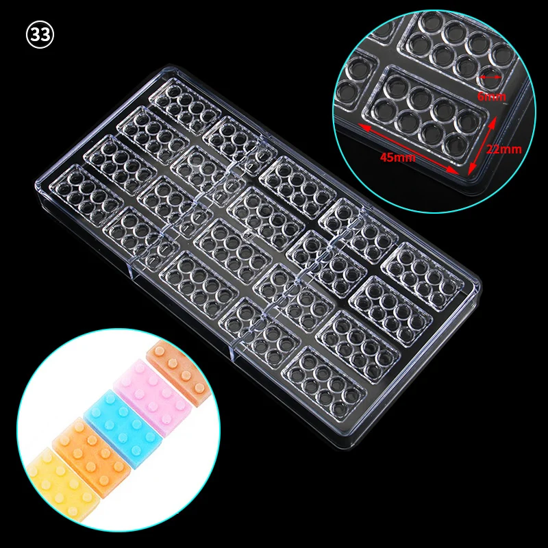 Plastic 20 Cavities Building Blocks Shaped Baking Chocolate Mold Sweet Candy Ice Cream Craft Tools CC0029