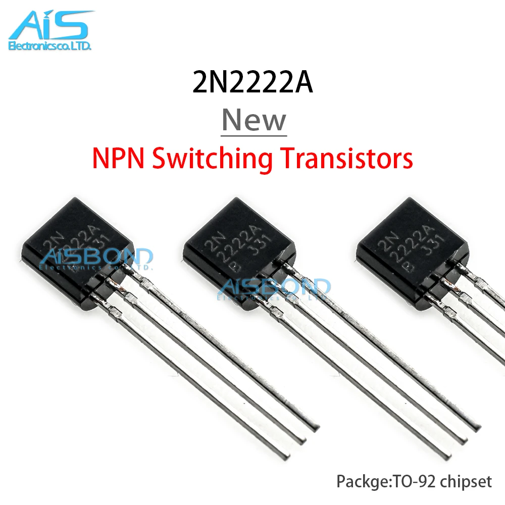 100Pcs/Lot New 2N2222 2N2222A TO-92 40V 0.8A NPN switng transistors IC