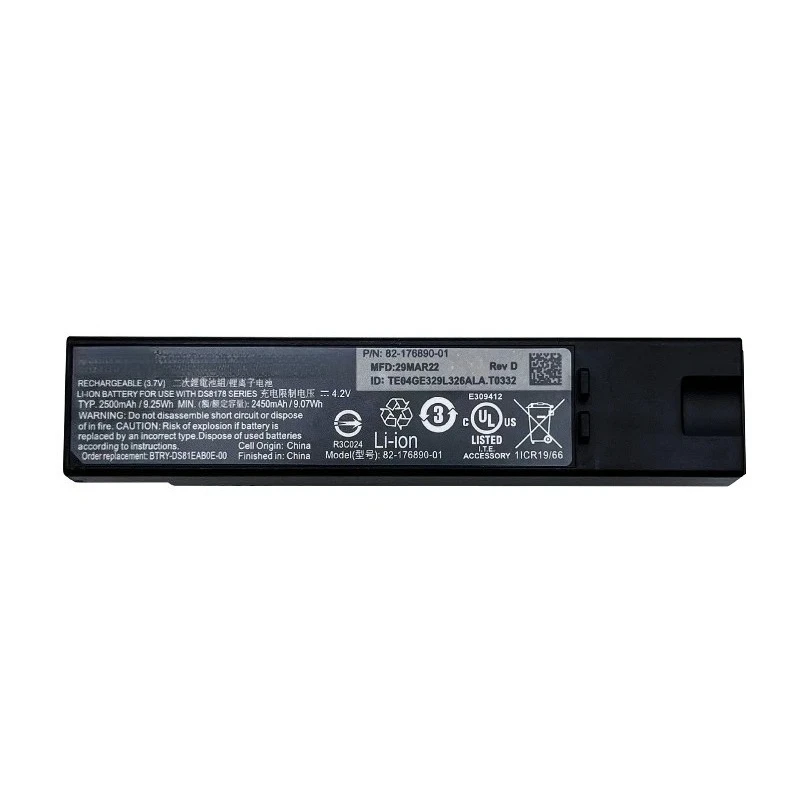 2500mAh For Zebra DS8100 DS8178 DS8170 Series Barcode Scanners 82-176890-01 Replacement Battery