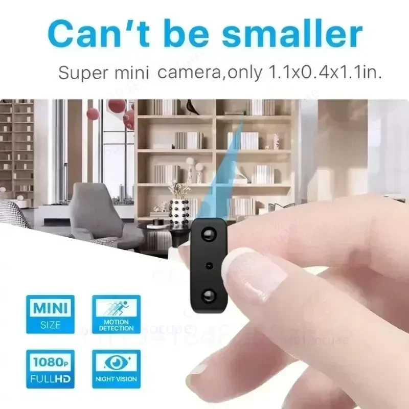 Smallest 1080P HD Mini Camera WIFI Built-in Battery IP Remote Monitoring Camcorders Invisible IR Night Vision Body Cam Espia Cam