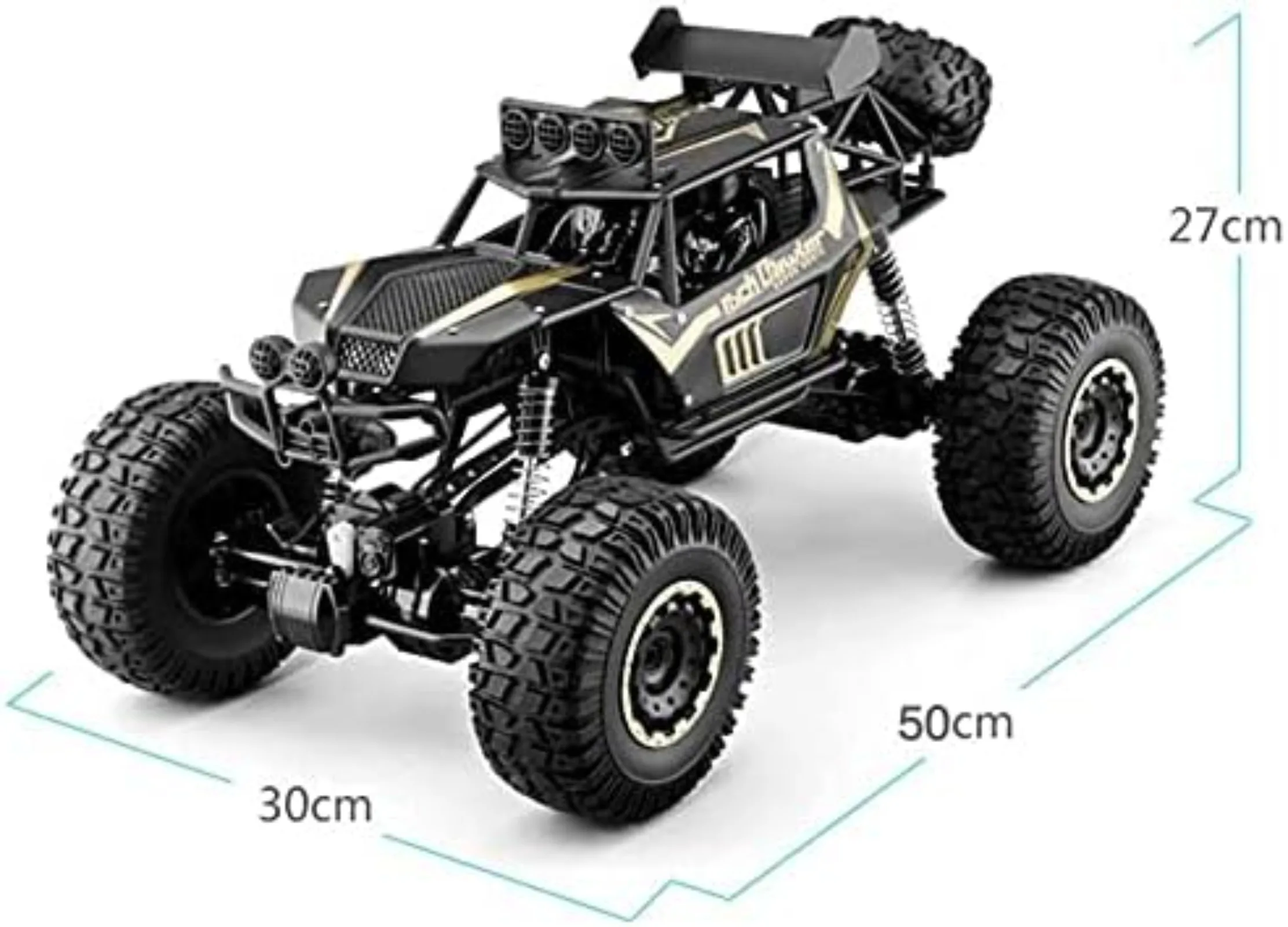 Duża 50CM 1:8 2.4Ghz zdalnie sterowana ciężarówka samochód ze stopu metalu 4WD RC samochód terenowy 4x4 samochód elektryczny zabawka dla dzieci