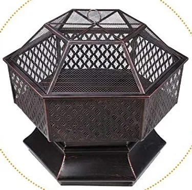 Hexagon Luxury Fireplace Large Size Firepit Garden Fire Table Wood Charcoal Burning Outdoor Patio Heater Fire Pit