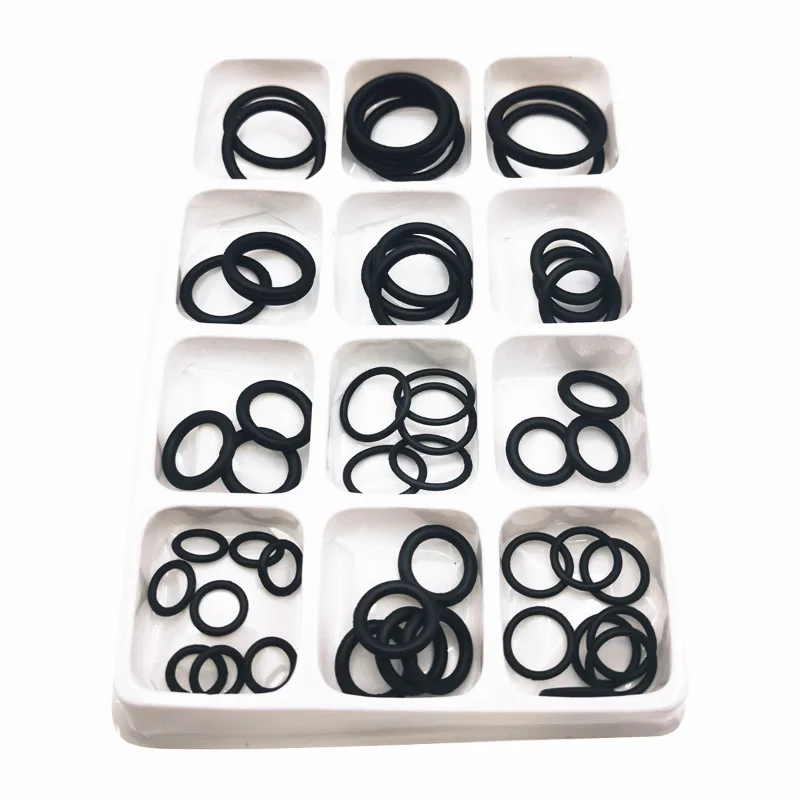 50pcs 12 Sizes O Rings 1.5mm Rubber O Ring Seal NBR Black Sealing O-rings Nitrile Washer Rubber o-ring set Assortment Kit Set