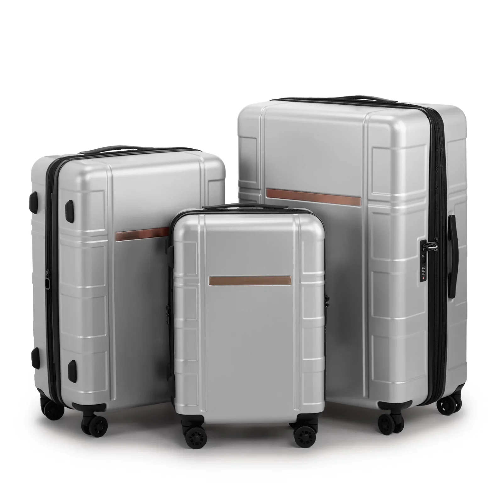 

Luggage Expandable Suitcase PC+ABS 3 Piece Set with TSA Lock Spinner