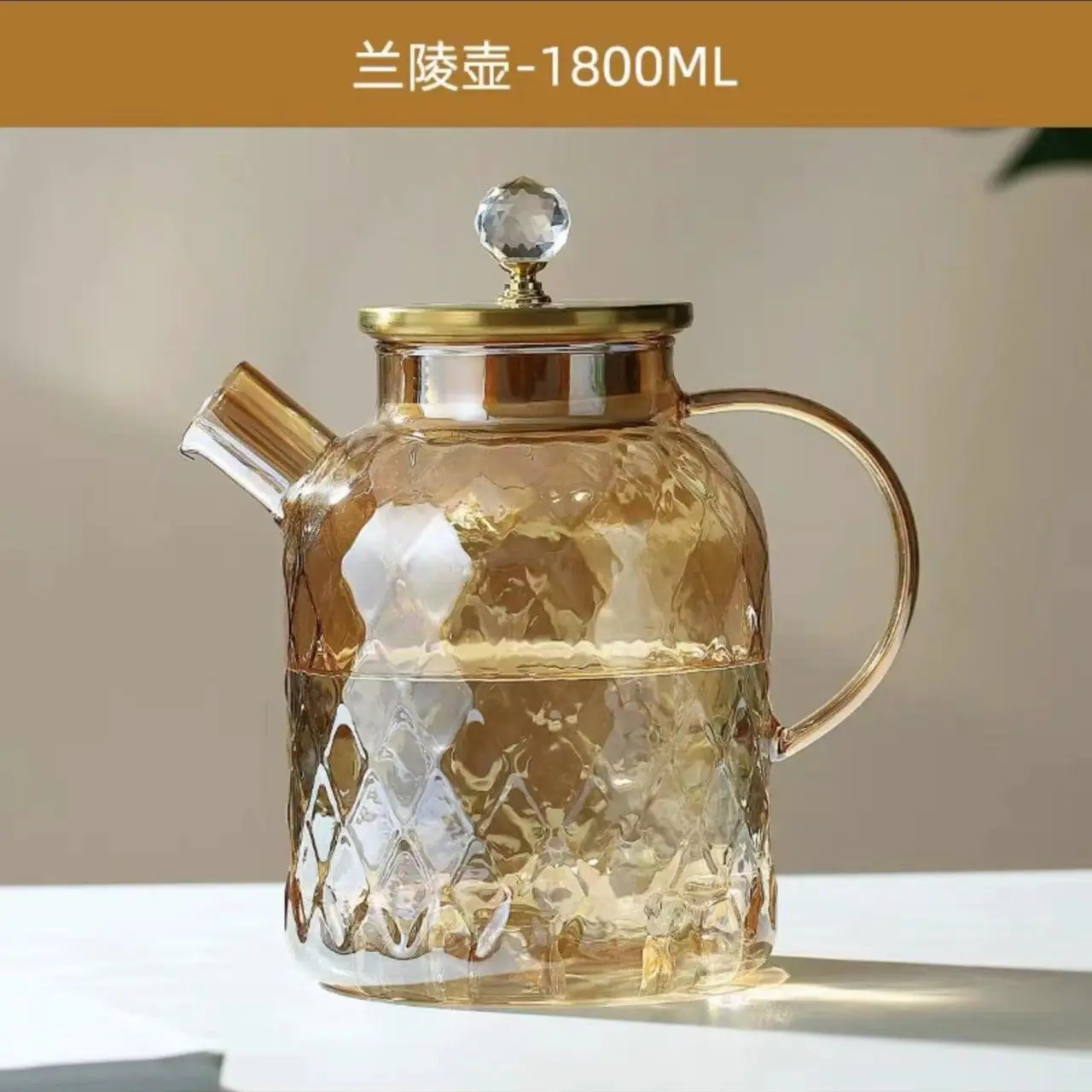 

Glass Teapot Heatproof Borosilicate Clear Tea Kettle With for Loose Leaf and Blooming Tea