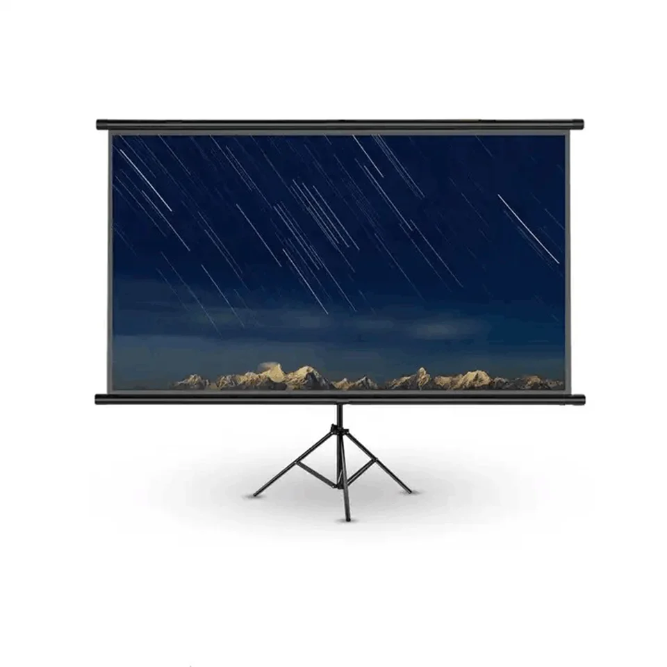 

72-дюймовый 84-дюймовый 100-дюймовый 16:9 серый стекловолоконный матовый тканевый портативный экран для штатива из стекловолокна