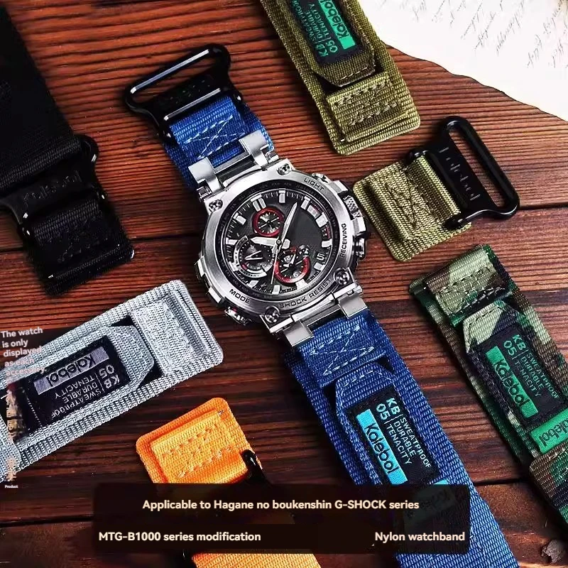 

For Casio G-SHOCK MTG-B1000 MTG-G1000 series modified sports outdoor waterproof and sweat proof nylon canvas watch strap for men