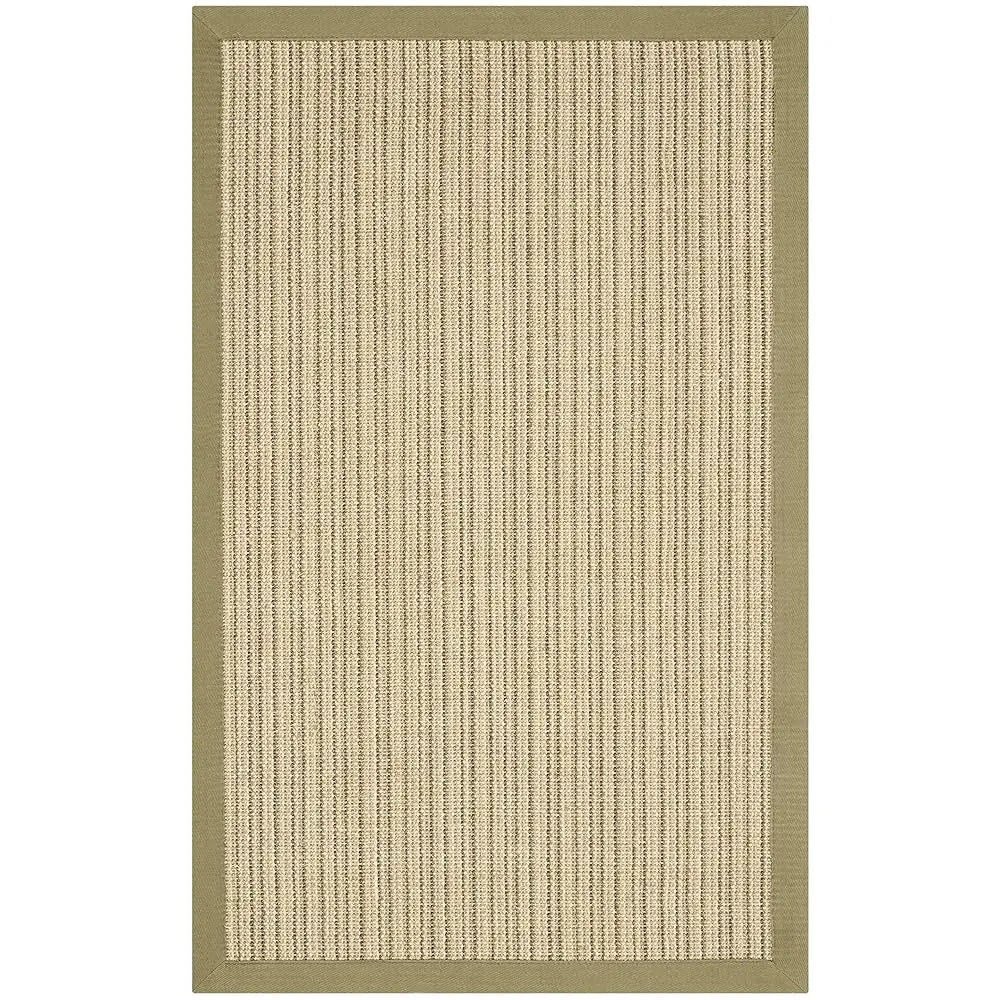 

Natural Fiber Collection Accent Rug - 2'6"" X 4', Green & Green, Border Stripe Sisal Design, Easy Care, I For High Traffic
