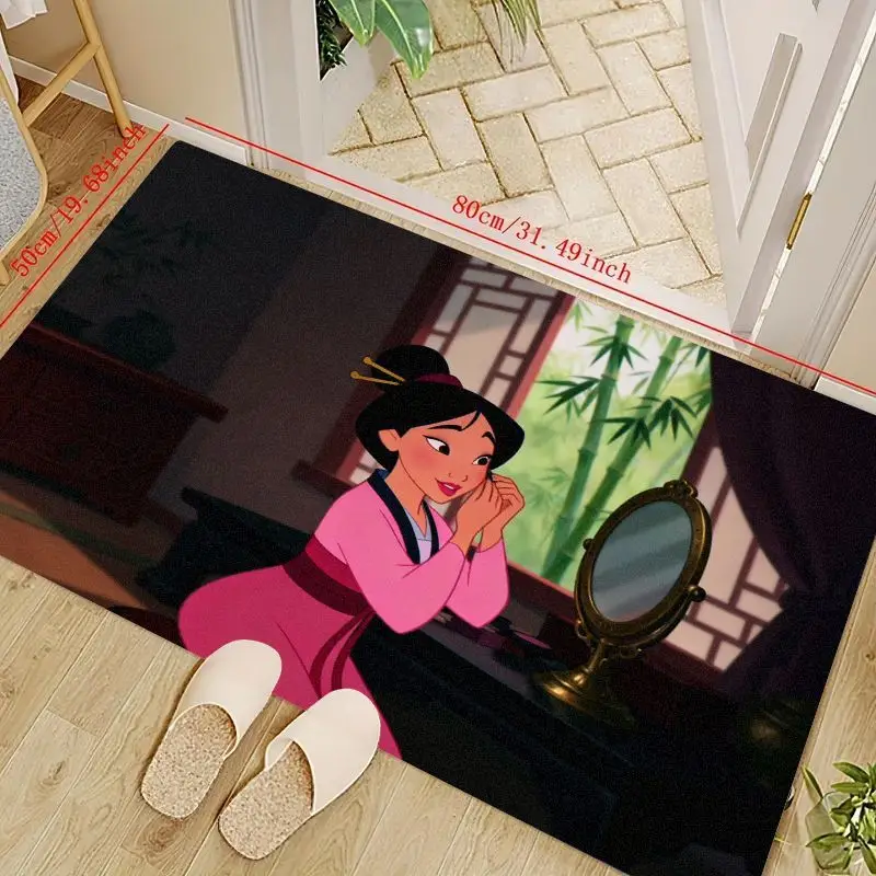 

1 шт., коврик Мулан с рисунком для домашней прихожей, стильный напольный коврик для гостиной, нескользящее мягкое украшение для спальни, детская игровая комната La
