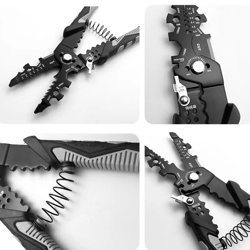 Fio Stripping Tool Cable Alicate, Crimping Splitting, divisor de fio Crimper, aço forjado, garagem, casa, fábrica