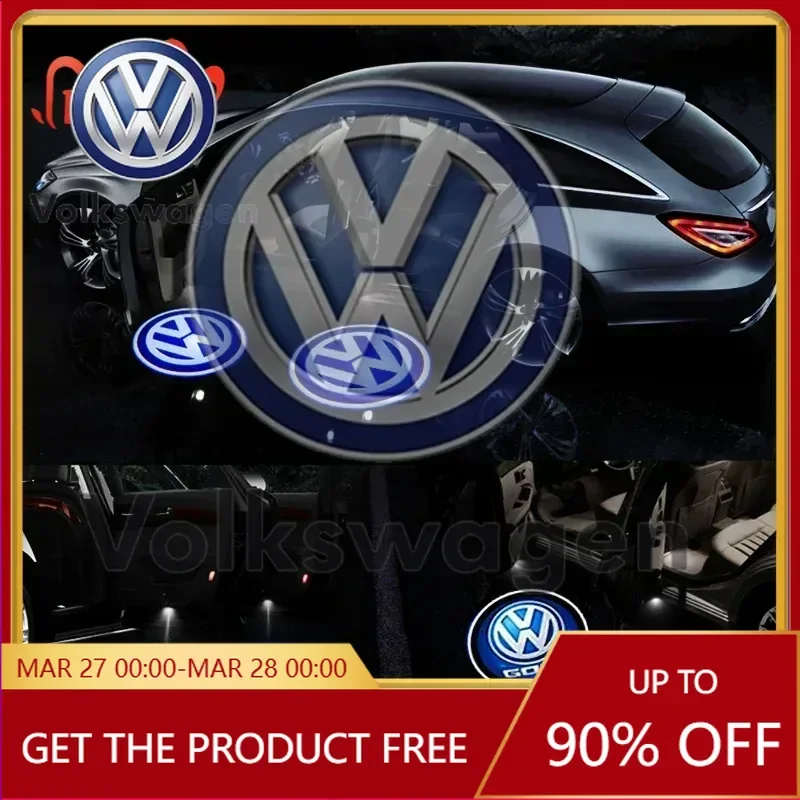 

Emblems For VOLKSWAGEN 2PCS Car Welcome Light Door Logo Lamp For Volkswagen Golf MK4 MK6 MK7 Jetta Touareg Beetle Passat Polo Ti