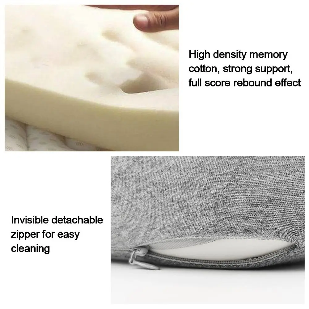 U-shaped Travel Neck Pillow Soft Adjustable Airplane Cushion Supports Head Neck and Chin Drawstring Bag Camping Sleeping Cushion