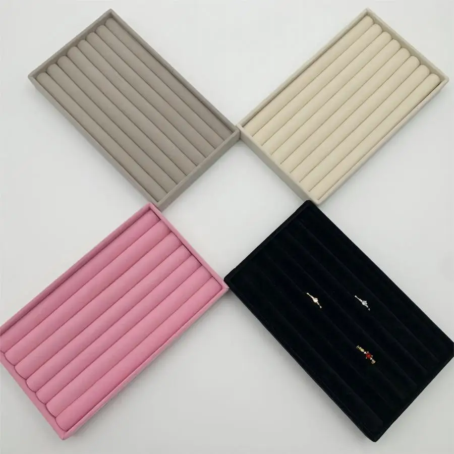 

Velvet Jewelry Display Stackable Exquisite Jewellery Holder Portable Ring Earrings Necklace Organizer Box organizator