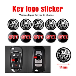 2/5/10Pcs 14mm Car Control Key Shell Emblem Sticker Car portachiavi Badge decalcomania di ricambio per Volkswagen VW GTI Golf Passat Jetta