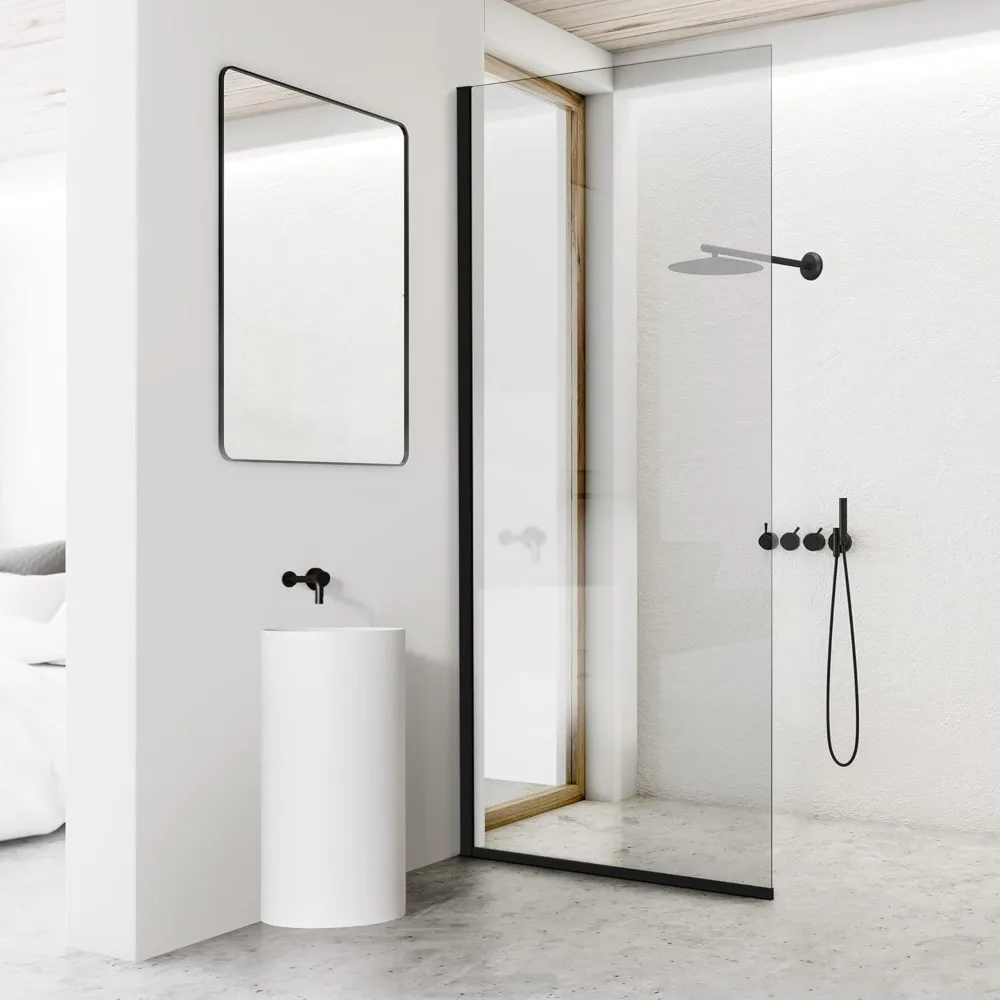 

Bathroom Shower Door, 34''' X 74'', Veneer Frameless with Tempered Glass, for Bathroom and Bathtub, Screen Shower Door