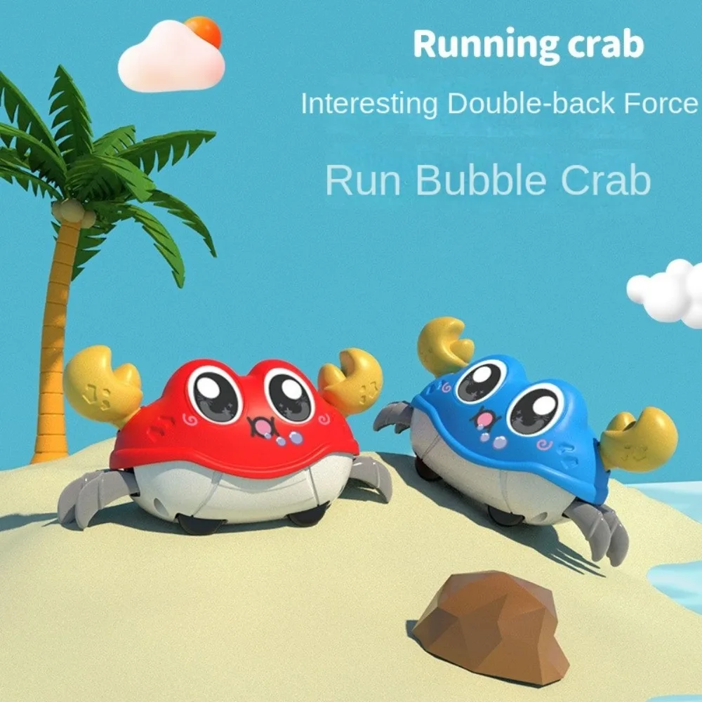 Durable Double Force Walking Crawling Crab Toy ABS Cartoon Running Crab Interactive Bubble Crab Early Learning Activities