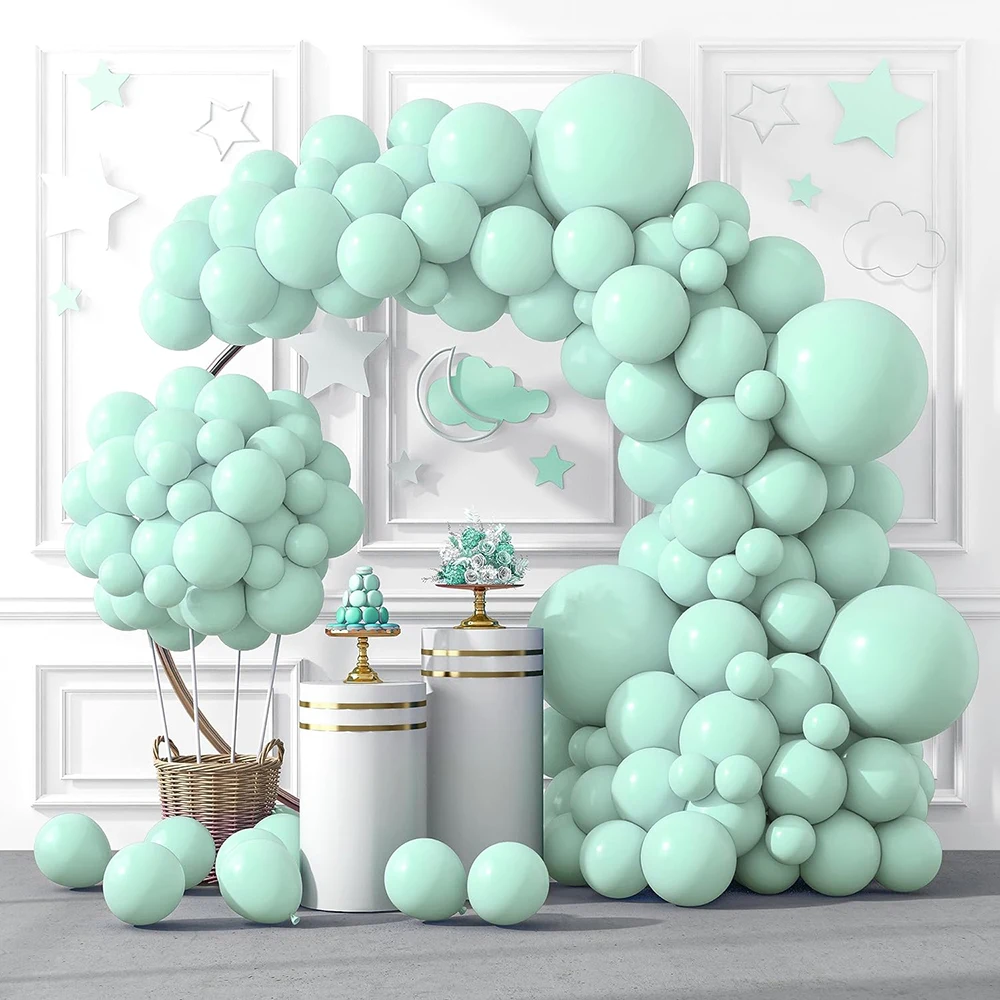 Mint Green Balloons Arch Garland Kit Pastel Green Balloon Kid Birthday Party Decor Baby Shower Wedding Decorations Easter Globos