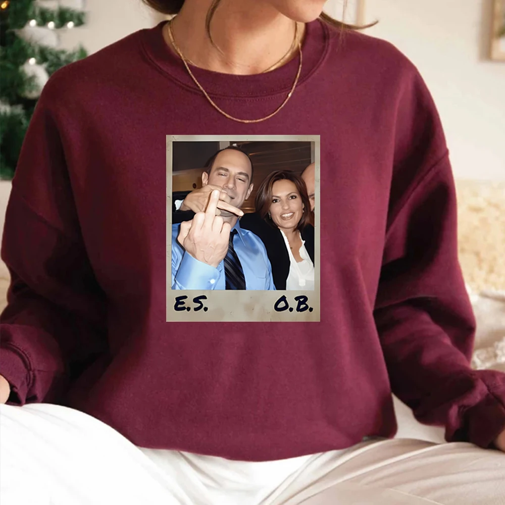 2025 إليوت ستابلر وأوليفيا بنسون البلوز إليوت وأوليفيا قميص القانون والنظام SVU هوديي 90s تكريم بلوزات العصرية