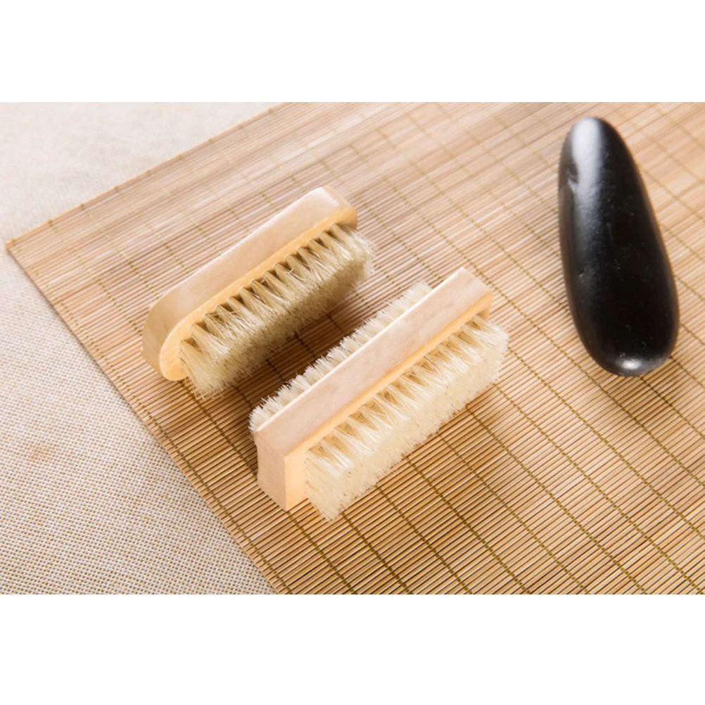 

5 Pcs Cleaning Brush Pedicure Scrub Mane Nails Wood Walnut Hand Washing Pig