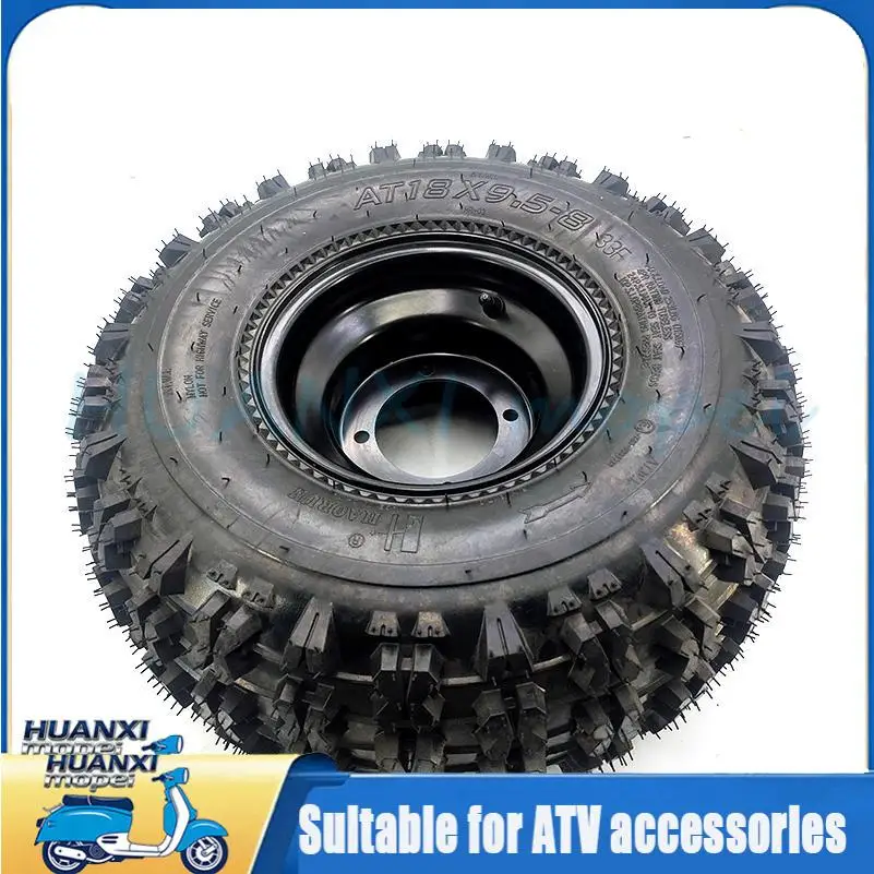 

Heavy Duty 18x9.50-8 Vacuum Tubeless Butterfly Tire With 4 Hole Black Wheel Hub Fit ATV Go Kart Off Road Vehicle