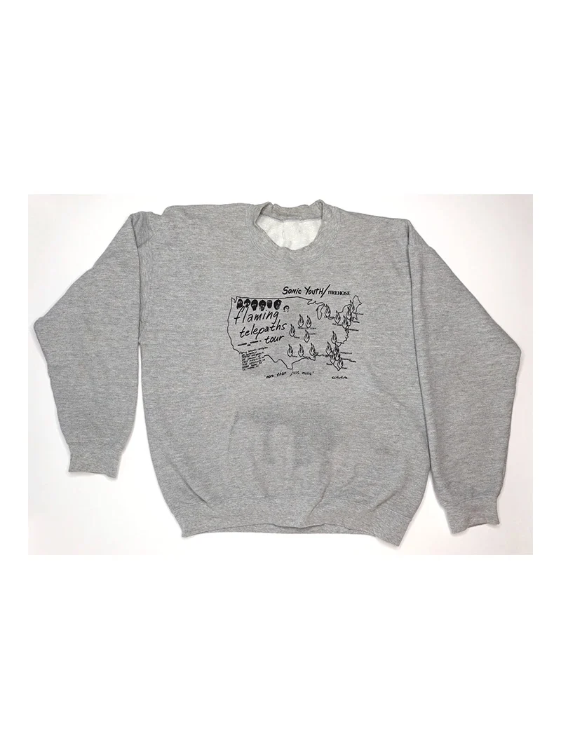 

Свитшот Sonic Youth в американском стиле, повседневный, свободного кроя, с длинными рукавами и круглым вырезом, унисекс, с ретро-принтом, хлопковый, уличный стиль, осень-зима