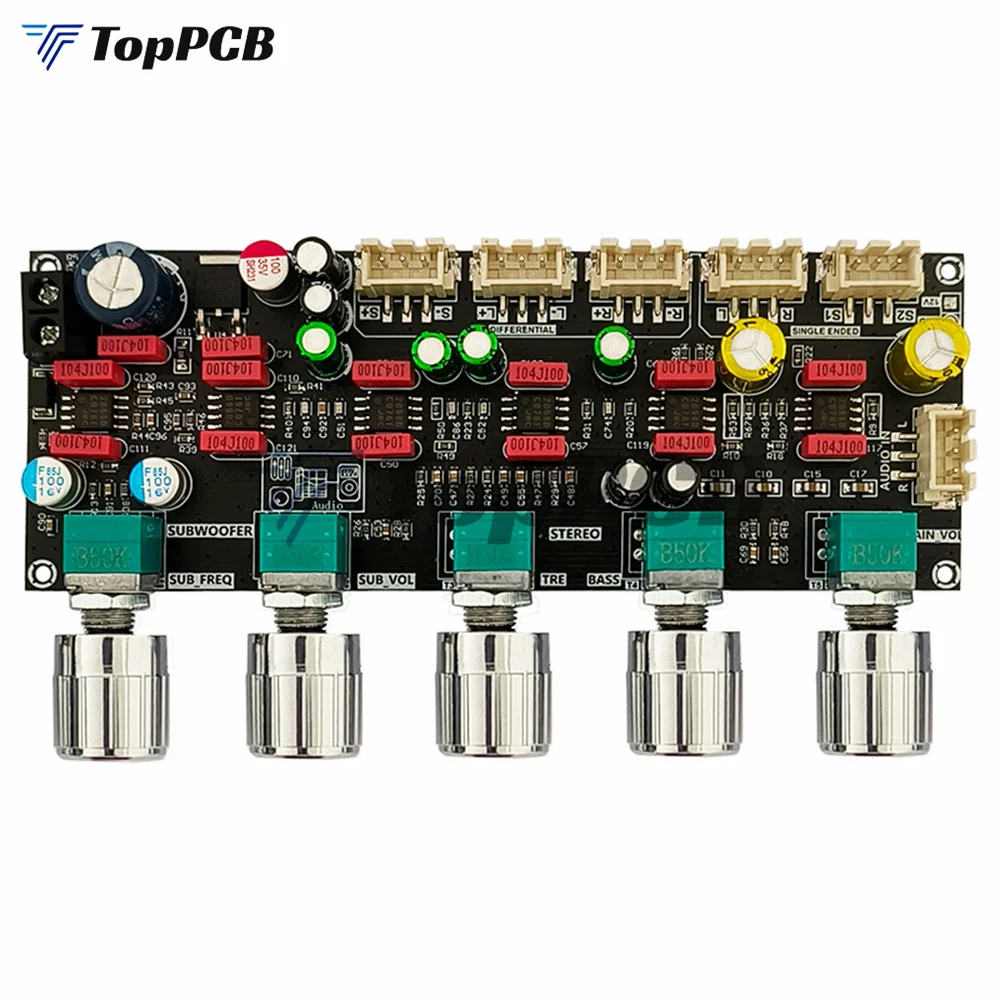 Imagem -04 - Hifi Pré-amplificador Board Stereo Treble Bass Frequency Controle de Volume dc 1230v Entrada Xh2.54 mm para Alto-falante Subwoofer Jrc2068