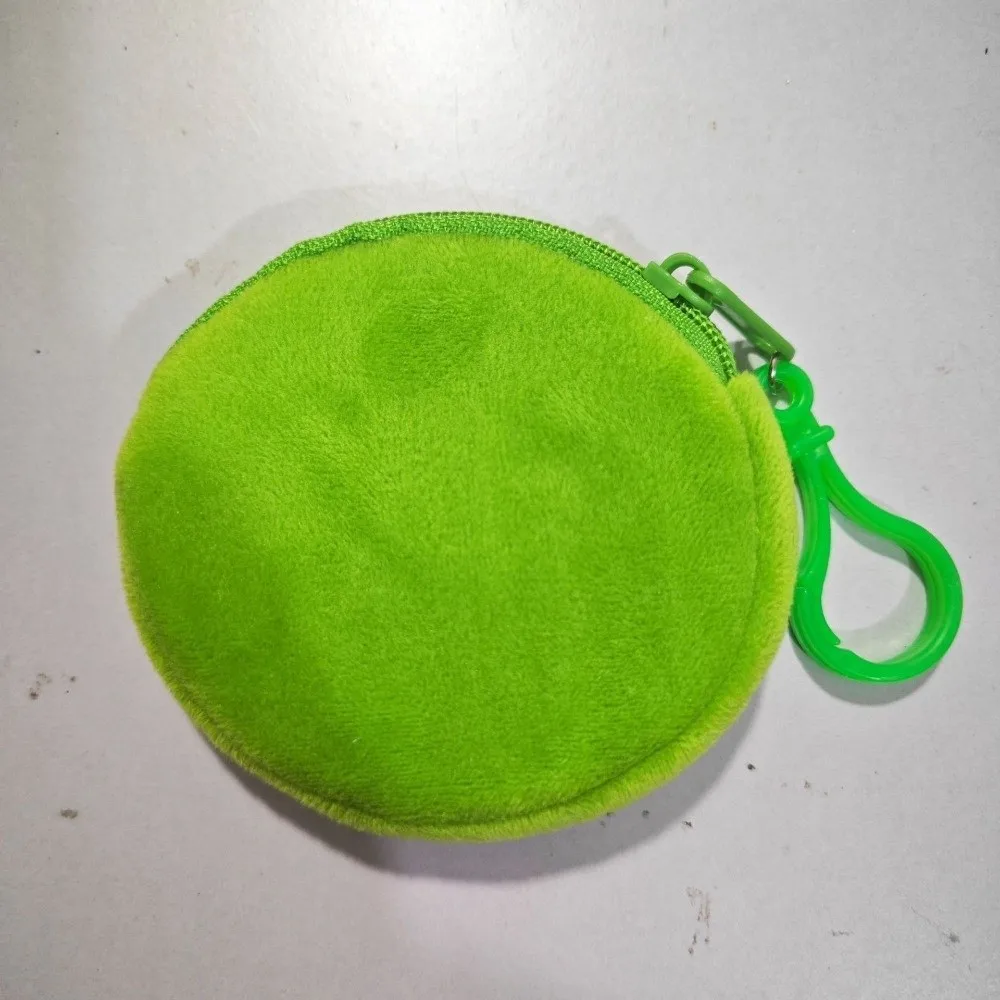 New Solid Color Coin Purse Round Shape ID Card Bag Minimalist Style Kawaii Style Keychain Wallet Gift