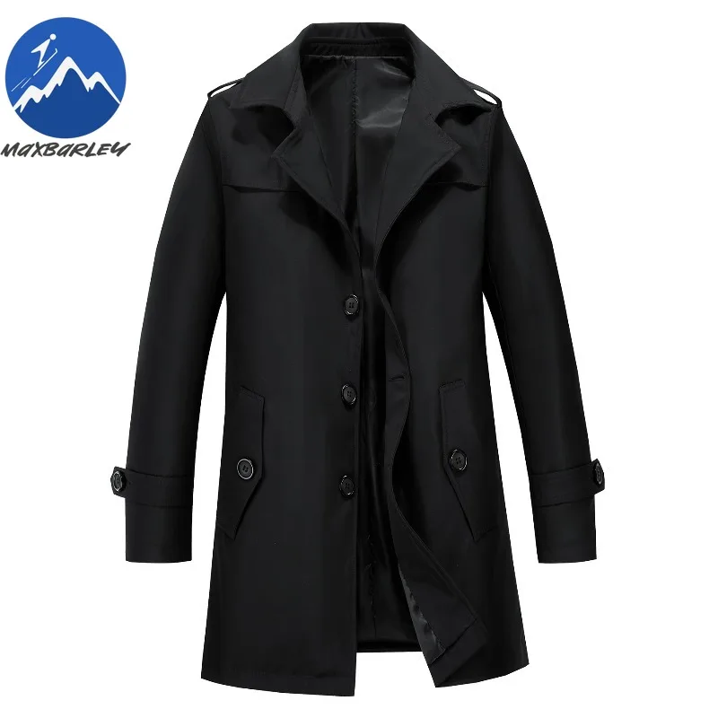 

Maxbarley Trench Coat Men 2025 New Autumn Fashion Elegant Belt Long Overcoat Brand Designer Single Breasted Windbreaker Jacket