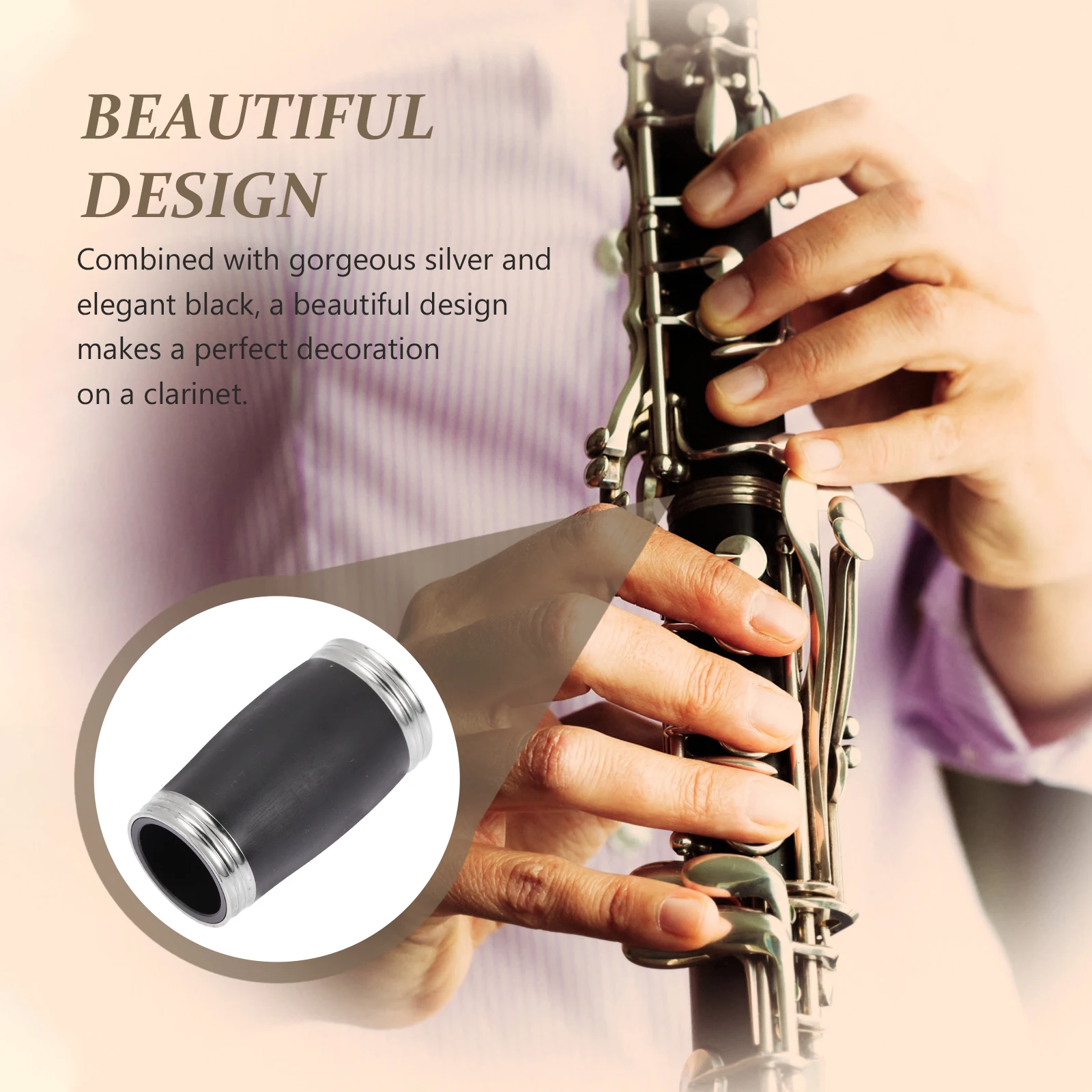 

Clarinet Tuning Tube Pitch Accessories Black Two Section Durable Smooth Lightweight Safe Replacement Part Musical