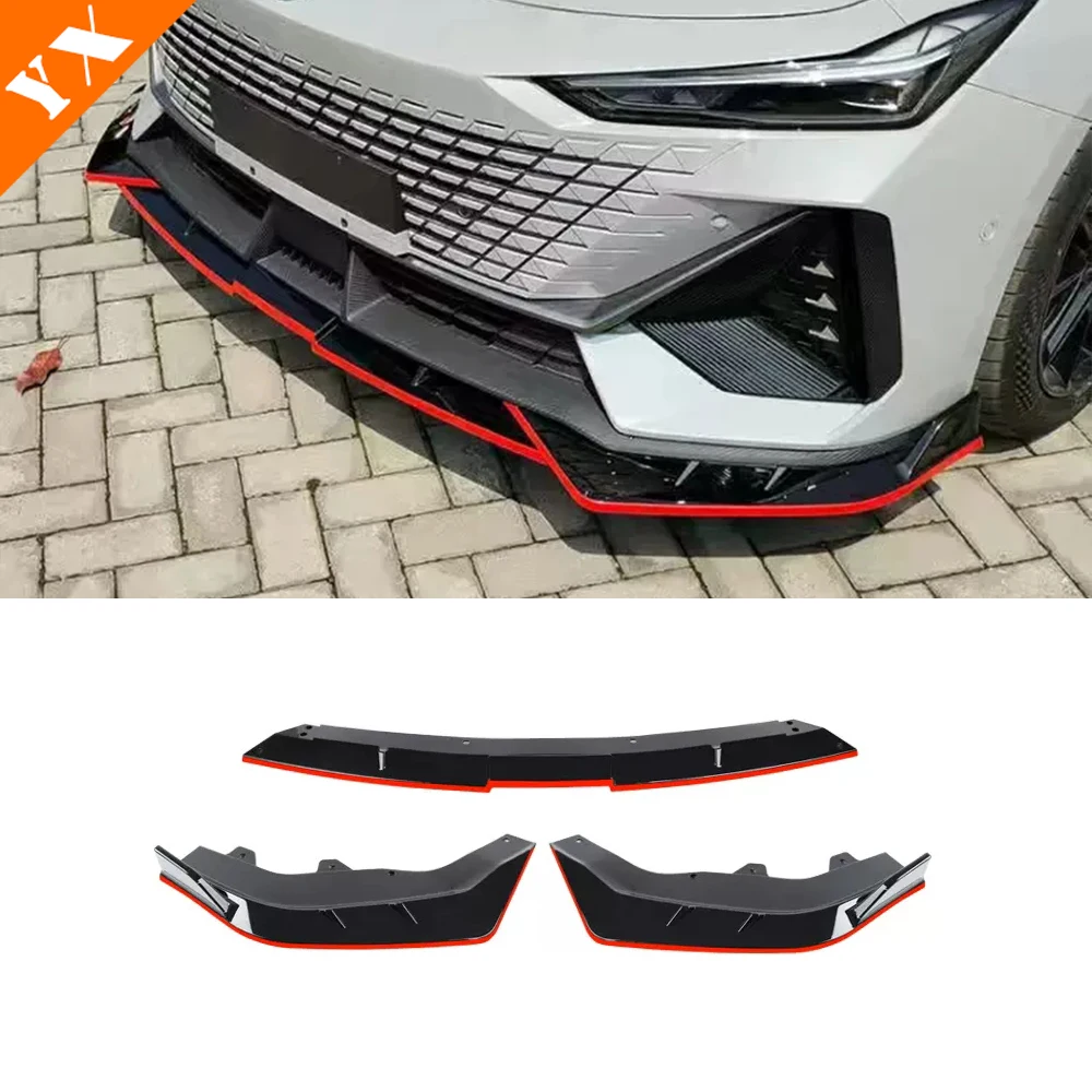 

For Changan UNIV UNI-V Accessories 2023-2025 Carbon Trim Car Front Shovel Front Lip Front Bumper Protector Anti Hit Garnish