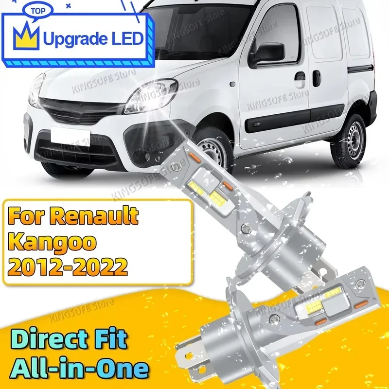 2Pcs Car Led Headlight Bulbs 9003/H4 High/Low Beam For Renault Kangoo 2012 2013 2014 2015 2016 2017 2018 2019 2020 2021 2022