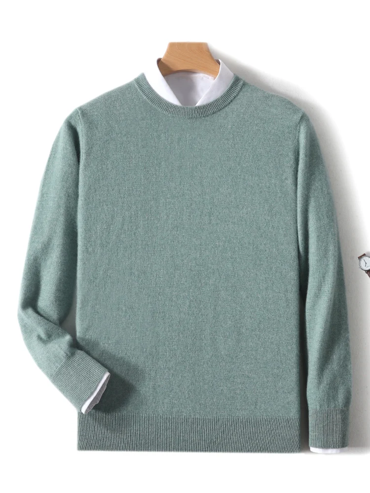 Alisreaching-Pull en cachemire à col rond pour homme, 100% laine mérinos, tricots, manches longues, basique, intelligent, décontracté, doux, chaud, vêtements, automne, hiver