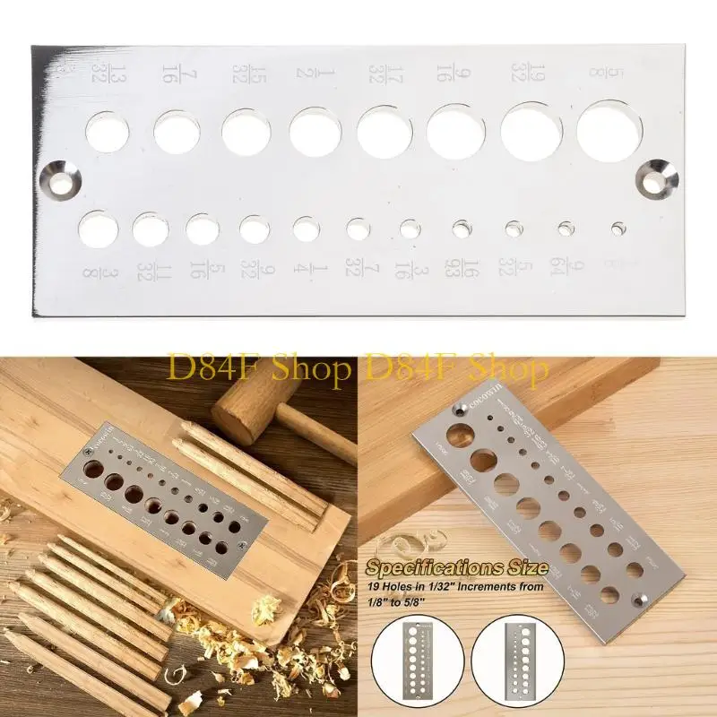 D84F الصلب صفيحة الصلب ، صانع قضبان خشب Dowel Imperial 19 حفرة في 1/32 "الزيادات 1/8" #1