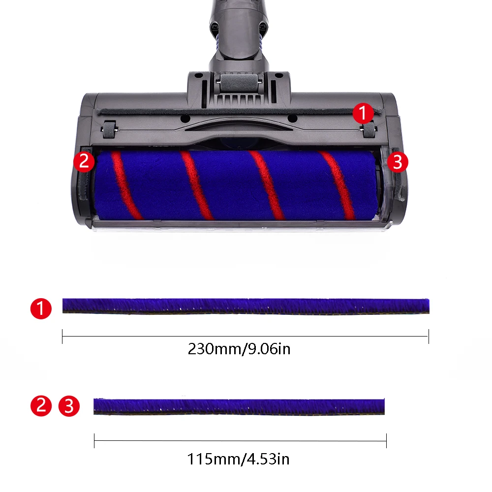 Soft Plush Strips Compatible with Dyson V6 V7 V8 V10 V11 Vacuum Cleaner Soft Roller Head Replacement Accessories Parts