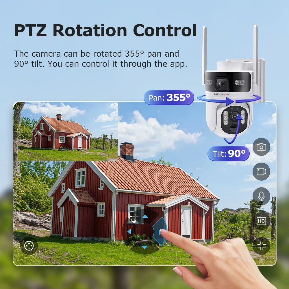 LS VISION Outdoor Surveillance Camera Wifi Security Cameras 4G 24/7 Recording AOV+PIR Human Detection Auto Tracking UBOX Pro