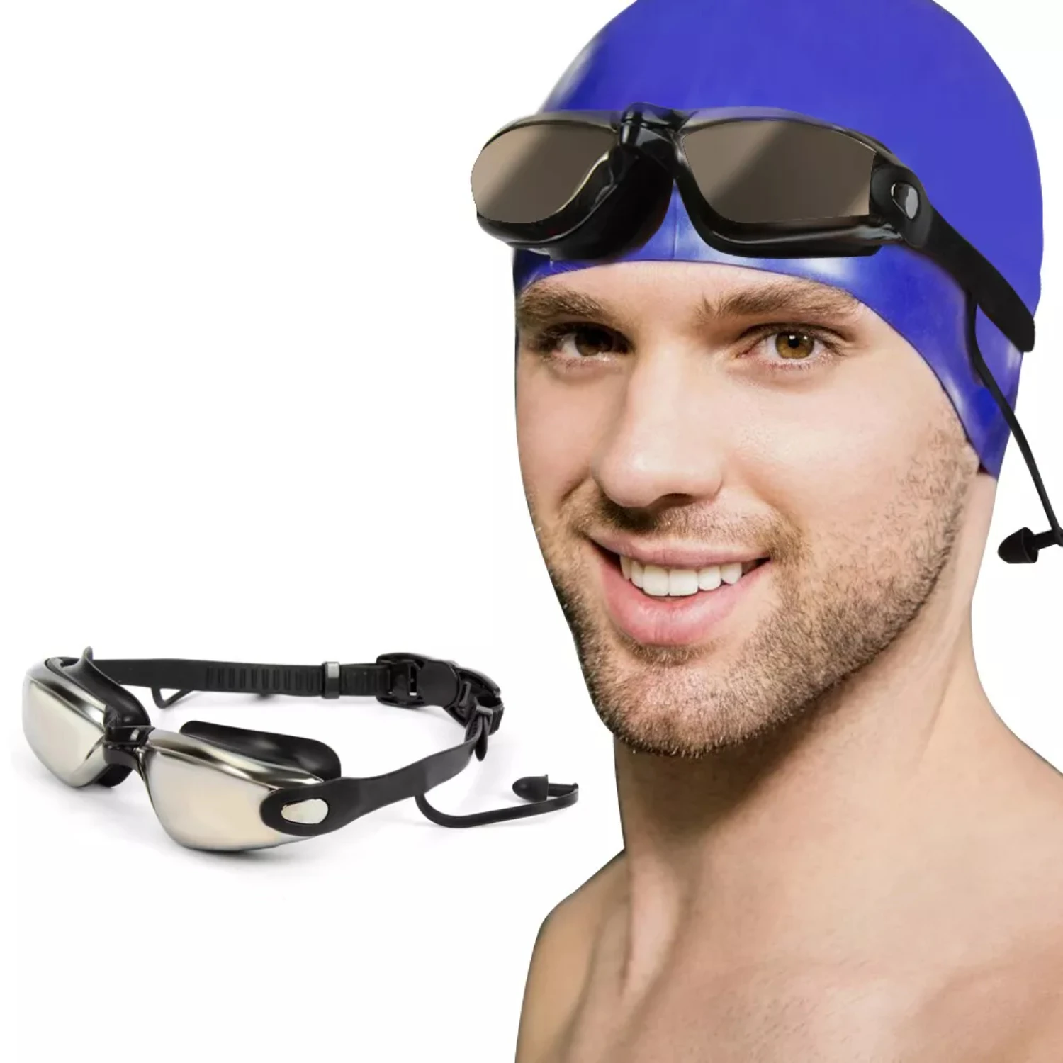 

2X Swimming Goggles Adjustable Anti-Fog UV Protected Clear Swim Glasses Adult